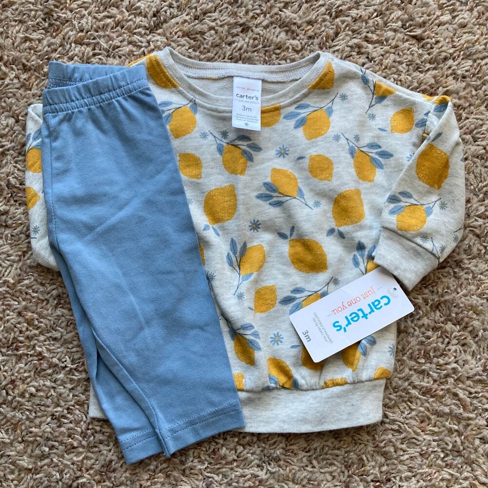 Carters Lemon Outfit Size 3mo NWT